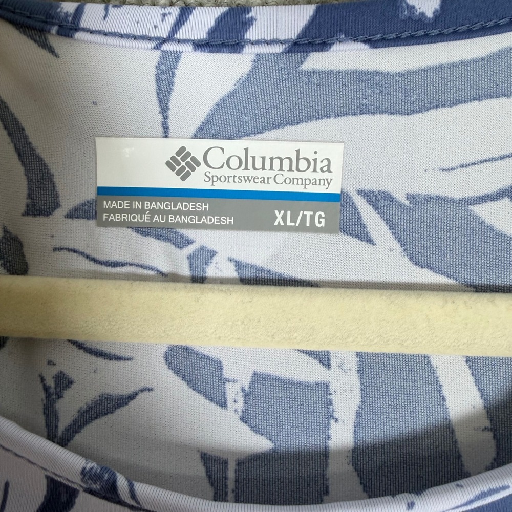 Columbia PFG Freezer Dress Womens-XL Blue Tropical Floral Palm - Picture 3 of 10